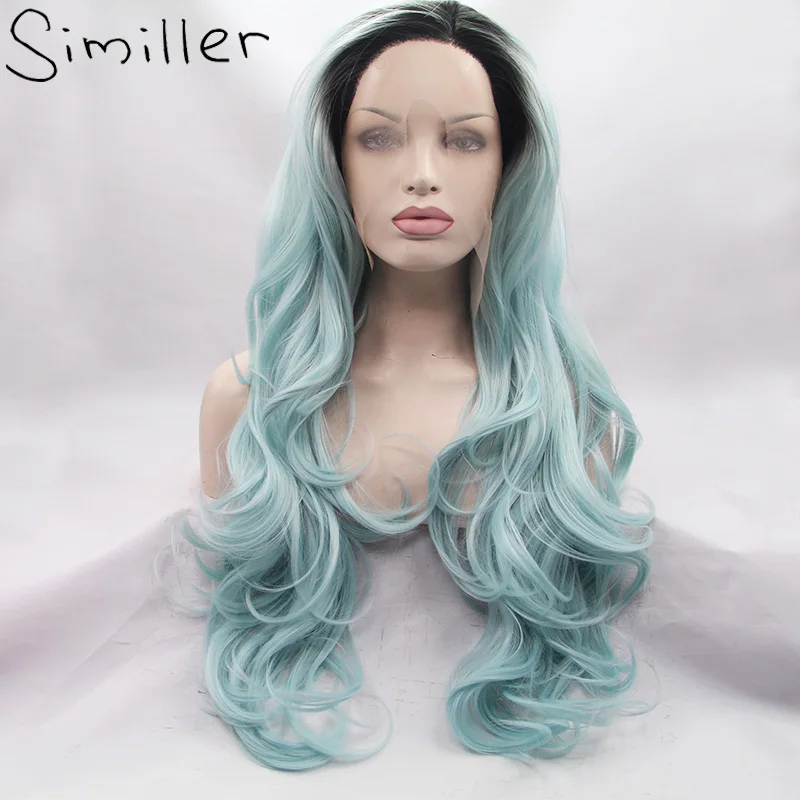 Similler Для женщин длинные волнистые синтетические Синтетические волосы на кружеве