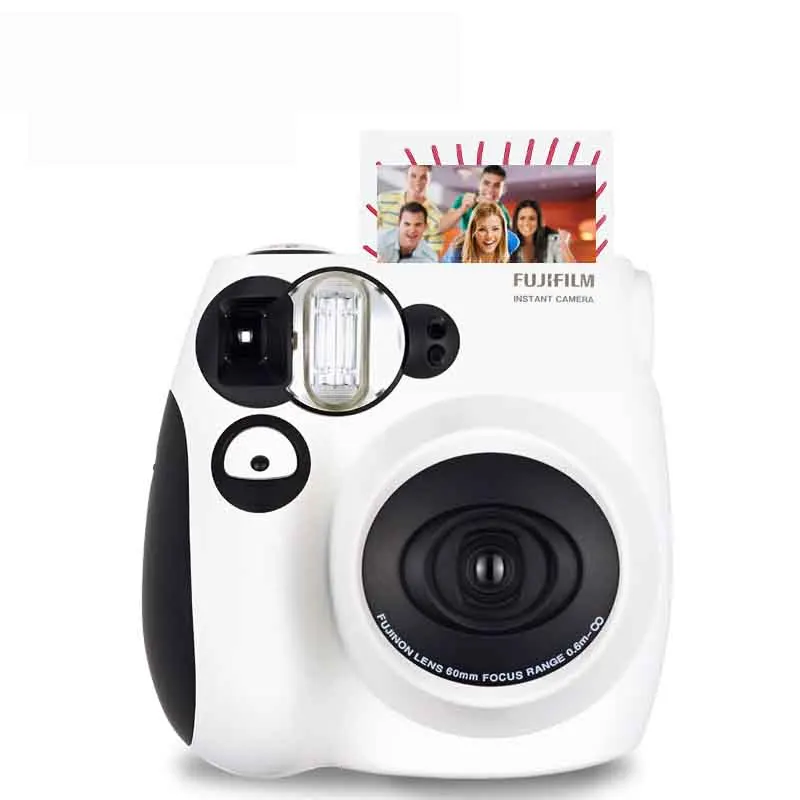 panda black Аутентичная фотокамера моментальной печати Fujifilm Instax Mini 7 s, работает с пленкой Fuji Instax Mini, хороший выбор в подарок - Цвет: panda black
