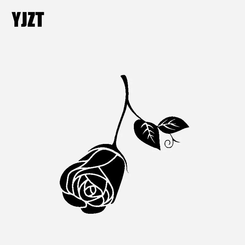 

YJZT 15.7CM*16.8CM Creative Decoration of Roses Car Sticker Vinyl Decal Black/Silver C23-0441