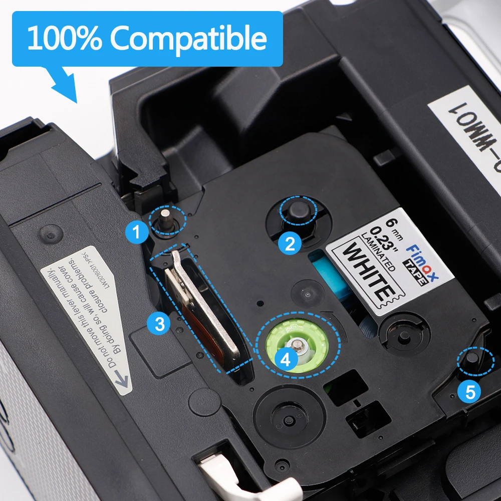 Fimax 2 Packs Compatible for Brother P-touch Label Tape TZe-211 Tze211 Black on White Printer Tze | Компьютеры и офис