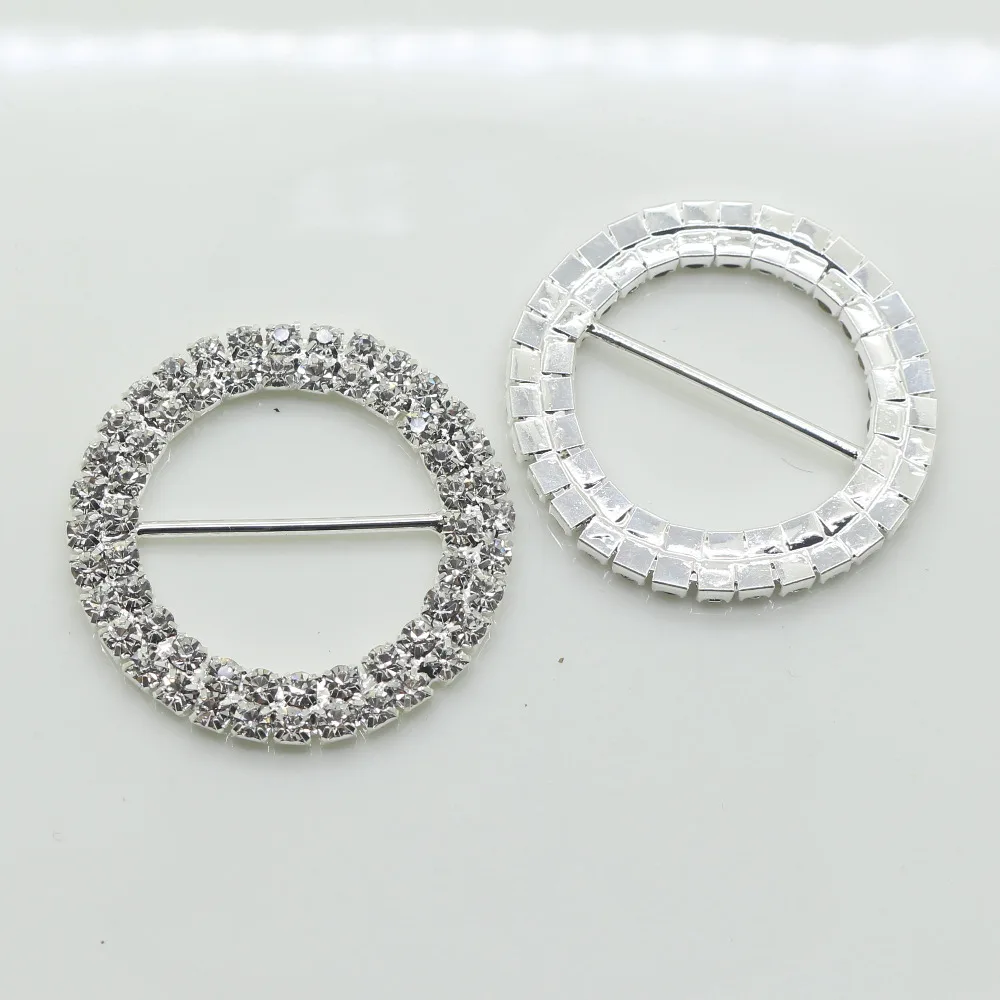 

Factory price shiny 20pcs Round Plated Rhinestone Buckles Invited to the Wedding Rbbon slider belt buckle slider decoration