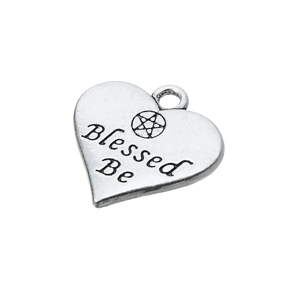 Подвеска Teamer Heart Charm с надписью Be Wicca Pentacle Двусторонняя подвеска пентаграммой для