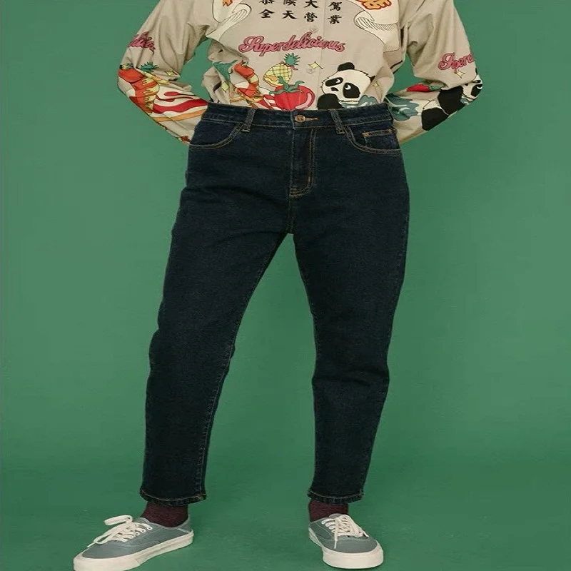 Новые весенне-осенние женские повседневные джинсы в китайском стиле Харадзюку