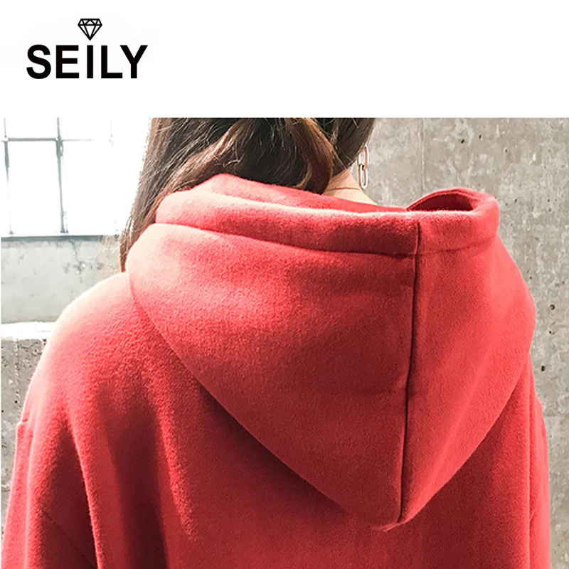 Seily негабаритных Для женщин толстый бархат флис Толстовка корейский пуловеры