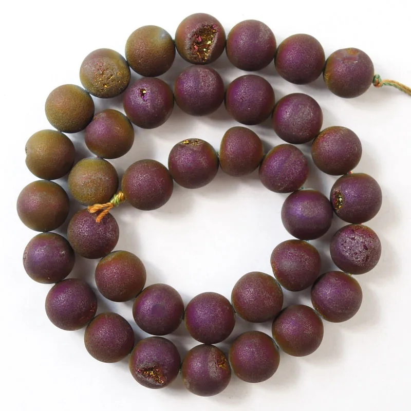 (Минимальный заказ 10 $ микс) 12 мм Металлические фиолетовые круглые бусины с