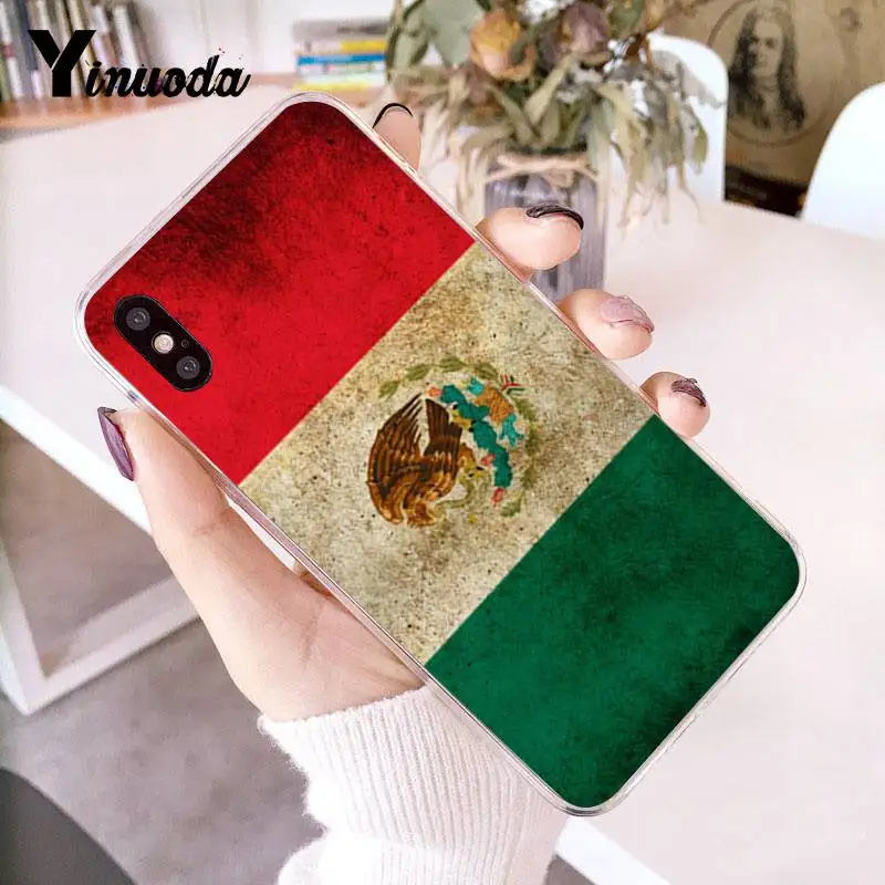 Чехол Yinuoda для iPhone 7 6 X прозрачный чехол с флагом Мексики телефона 8 6S Plus 10 5 5S SE XR XS