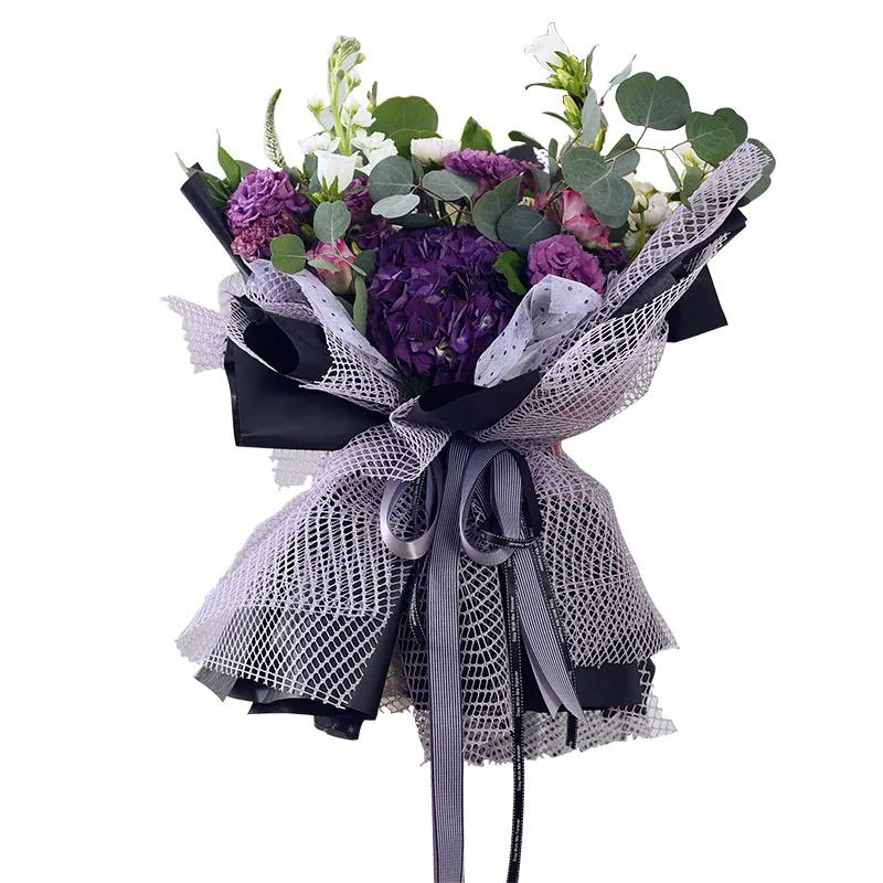 New Korean Wave Flowers Packaging Paper Material 50cm*5y Hollow Mesh Scrapbook DIY Decorative Bouquet Wrapping Craft Paper