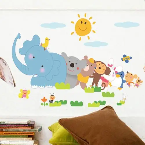 Новое поступление виниловая настенная наклейка с животным Слоник в зоопарке