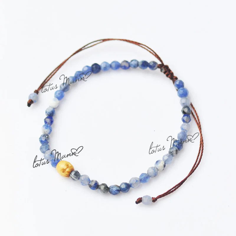 Браслет Lotus mann sodalite dsmv с голубым камнем маленькая костяная кость серия|bracelet small|skull