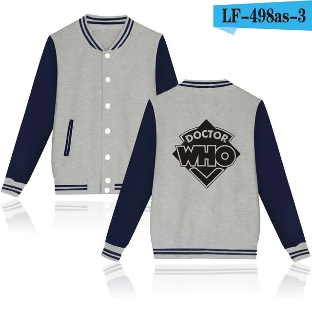 gray and navy blue 4 цвета для женщин/мужчин doctor who бейсбольная куртка пальто doctor who Женская Толстовка для женщин doctor who куртки толстовки 4XL - Цвет: gray and navy blue