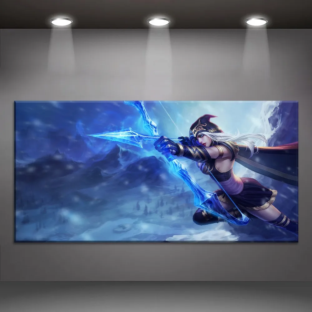 Ashe Splash League-of Legends Картина на холсте печать стене декоративное искусство 1 панель