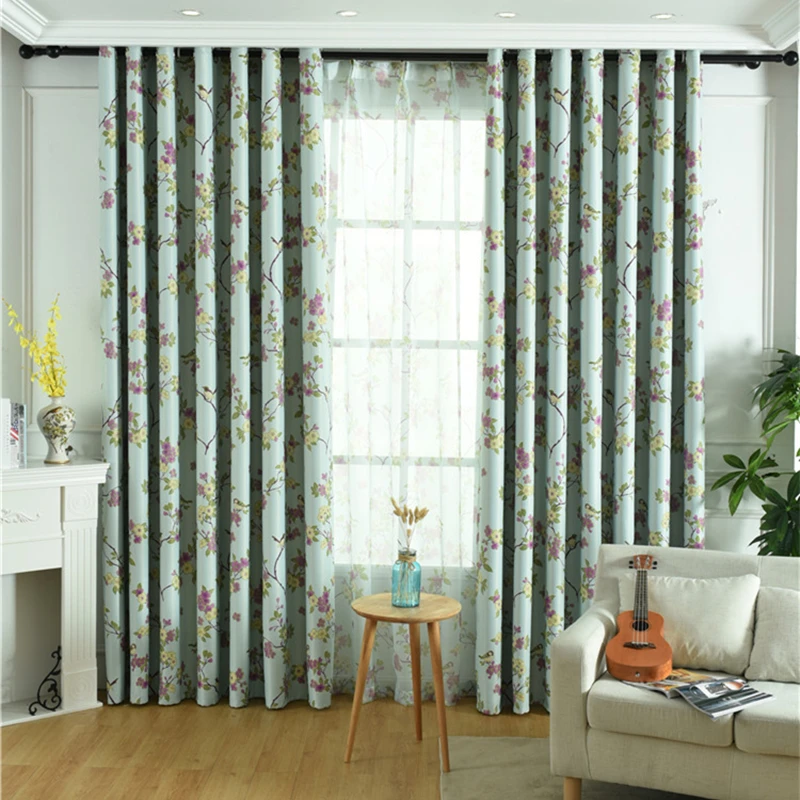 2018 пасторальные прозрачные драпированные занавески с цветами и птицами готовые