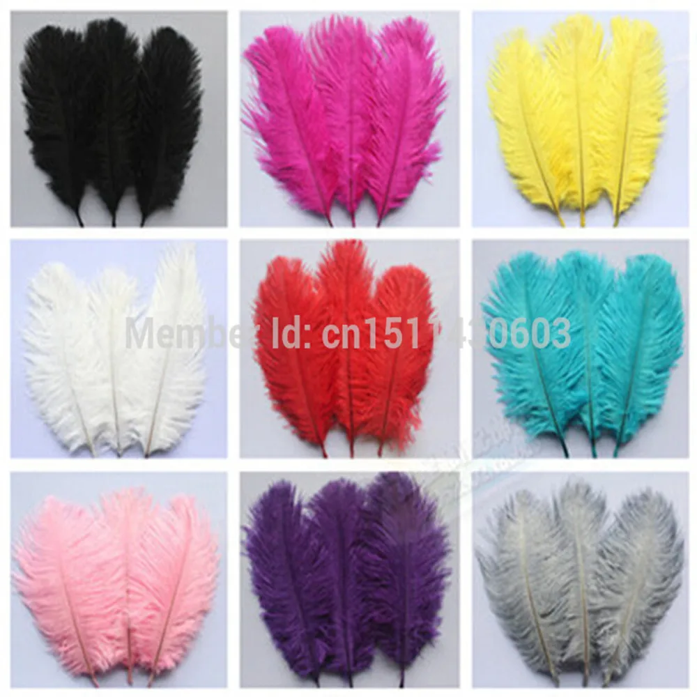 

100pcs Colours Ostrich Feathers for Wedding Party Decorations 20-25cm 8-10' Ostrich Feather Plumage 12 Mix