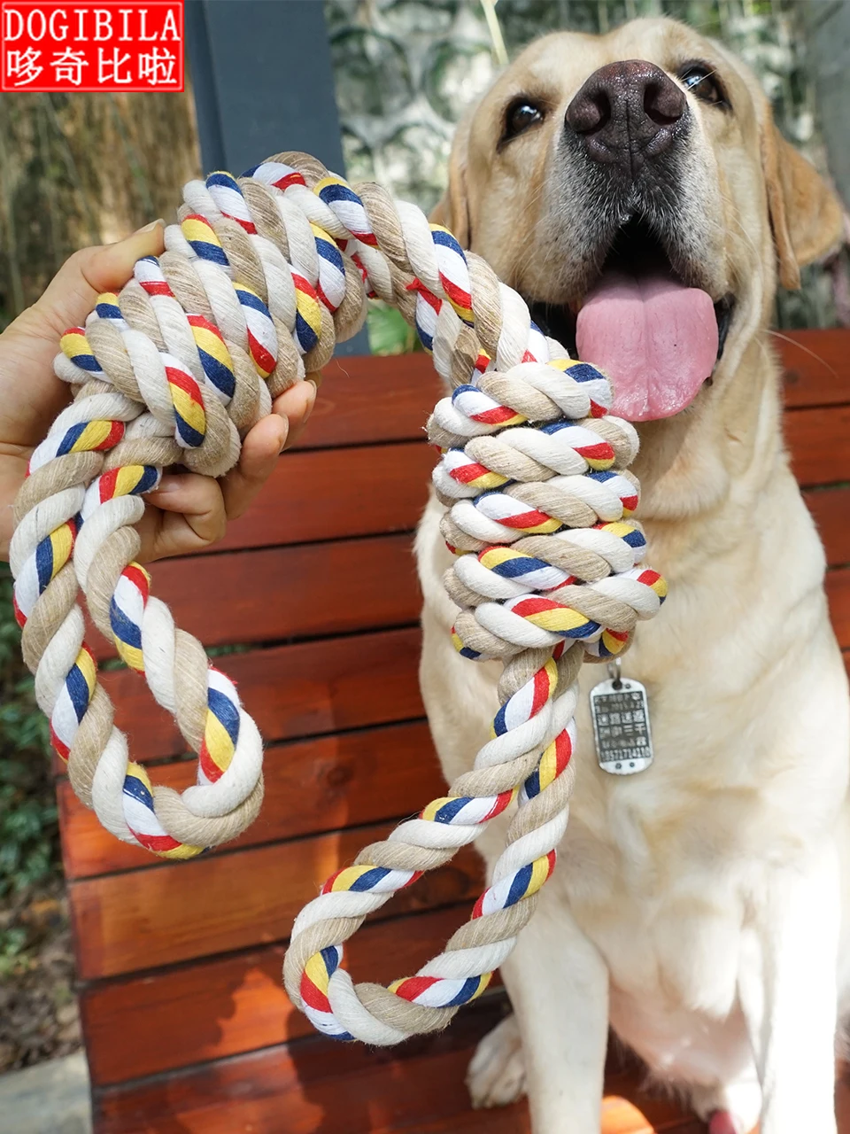 Pet toys bite-resistant knot interactive grinding stick large dog chewing gum golden retriever dog tooth cleaning toys