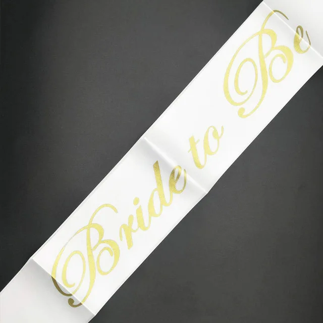 white with no heart Атласная лента невесты to Be Sash с бриллиантовым кольцом лента через плечо для девичника курица вечерние для свадебной вечеринки черные с золотой буквой - Цвет: white with no heart
