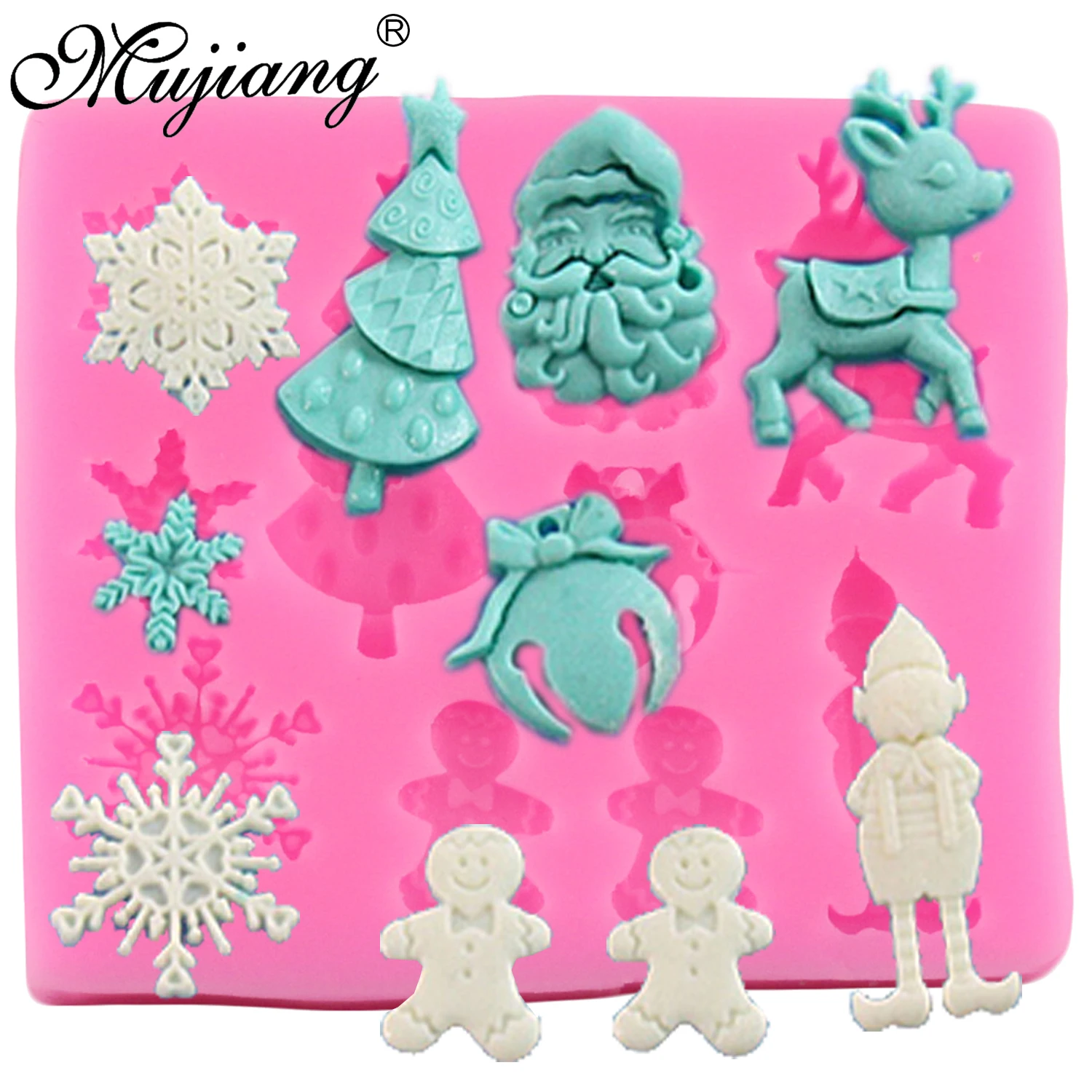 Mujiang 4 шт. Рождественская серия силиконовая искусственная шоколада|clay moulds|fimo clay