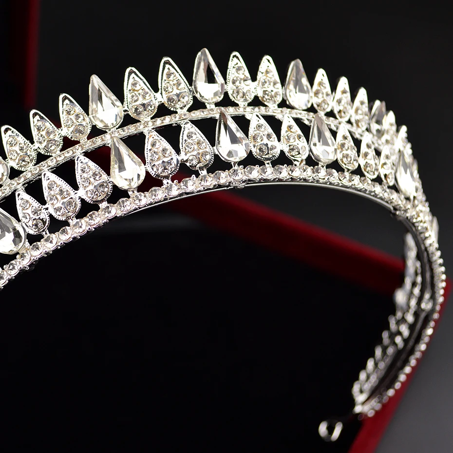 Женская повязка на голову в стиле барокко прозрачная Серебряная корона с