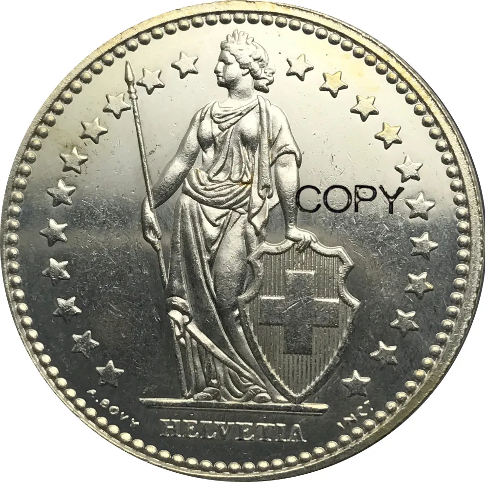 Швейцария 2 Franken 1964 B латунные серебряные копировальные монеты|coin coins|coin copycoins silver |
