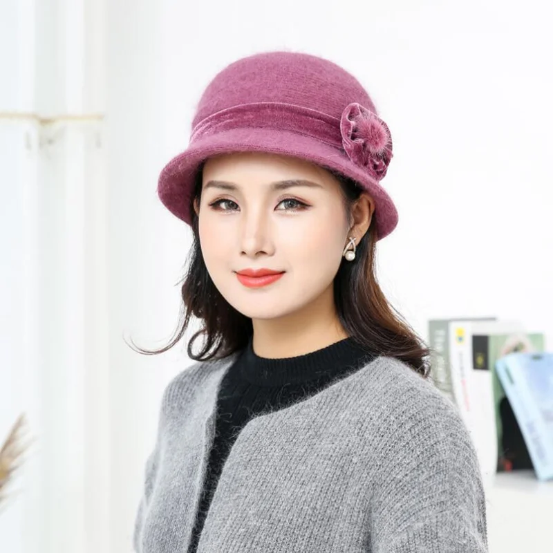 Лидер продаж зимние женские вязаные шапочки с цветочным рисунком женская шапка