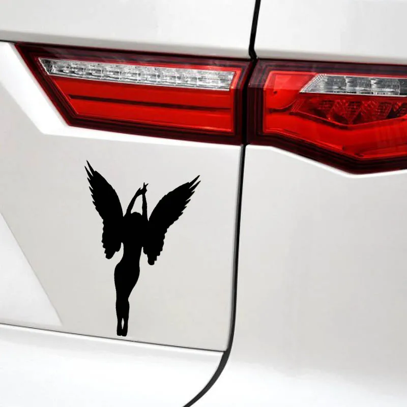 YJZT 8.5*12.4CM Счастливый Радостный Танцующий Ангел Декаль Силуэт Черный/Серебряный Наклейка на Машину Покрытие Тела Стикер Винил C20-1560