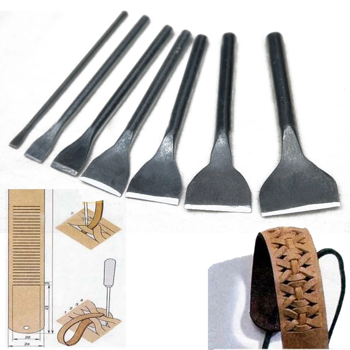 7 шт. x 7 стилей инструменты для кожевенного ремесла Пробойники для отверстий прямой пробойник DIY ручной рабочий инструмент 7 шт. x 7 стилей инструменты для кожевенного ремесла Пробойники для отверстий прямой пробойник DIY ручной рабочий инструмент