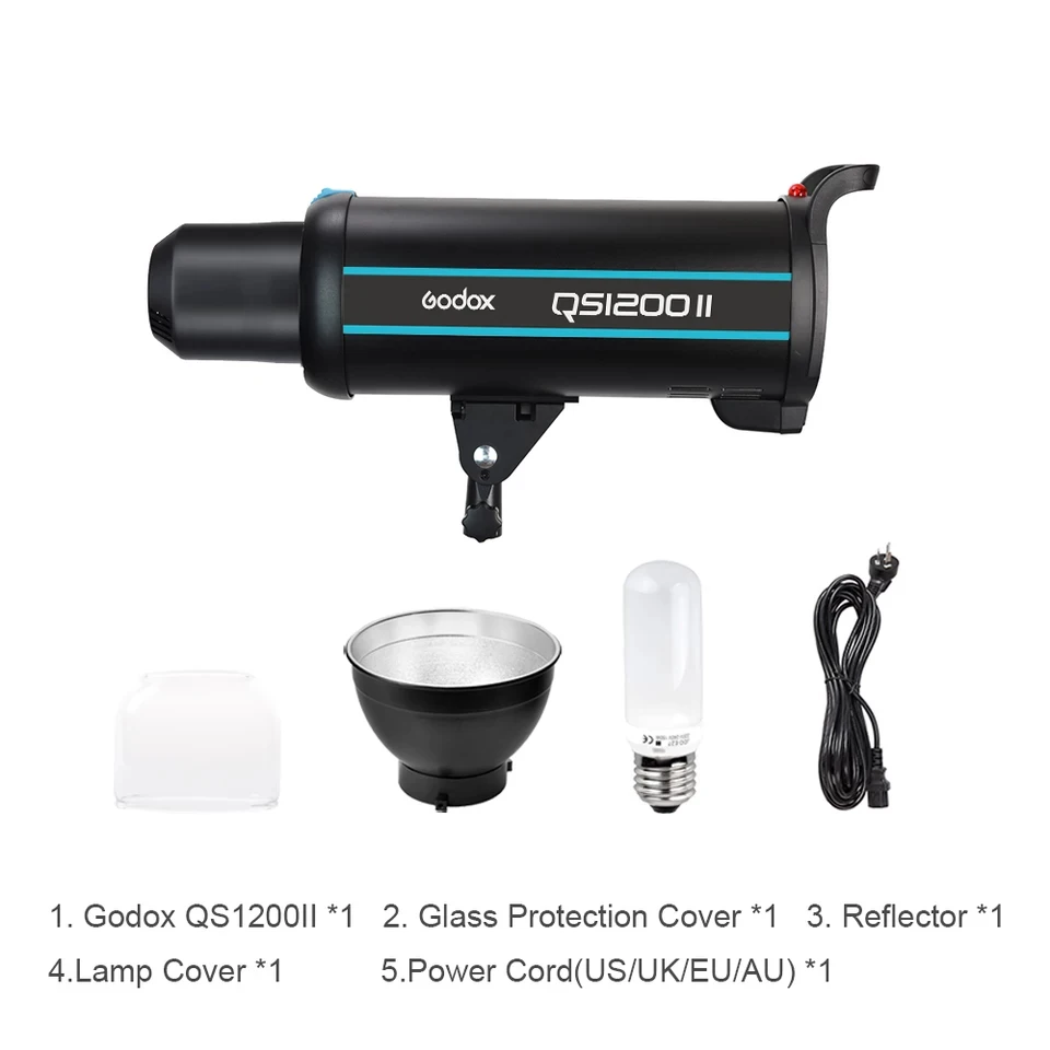 Профессиональный студийный стробоскоп Godox QS1200II 1200Ws GN110 со встроенным