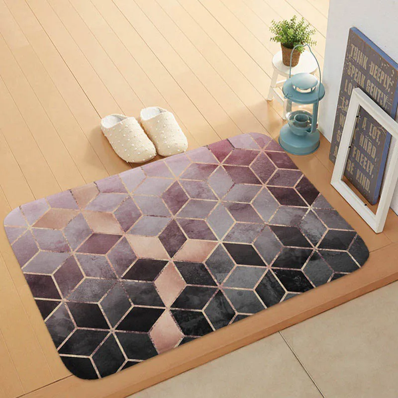 Персонализированные геометрические мраморные узоры коврики для гостиной черные