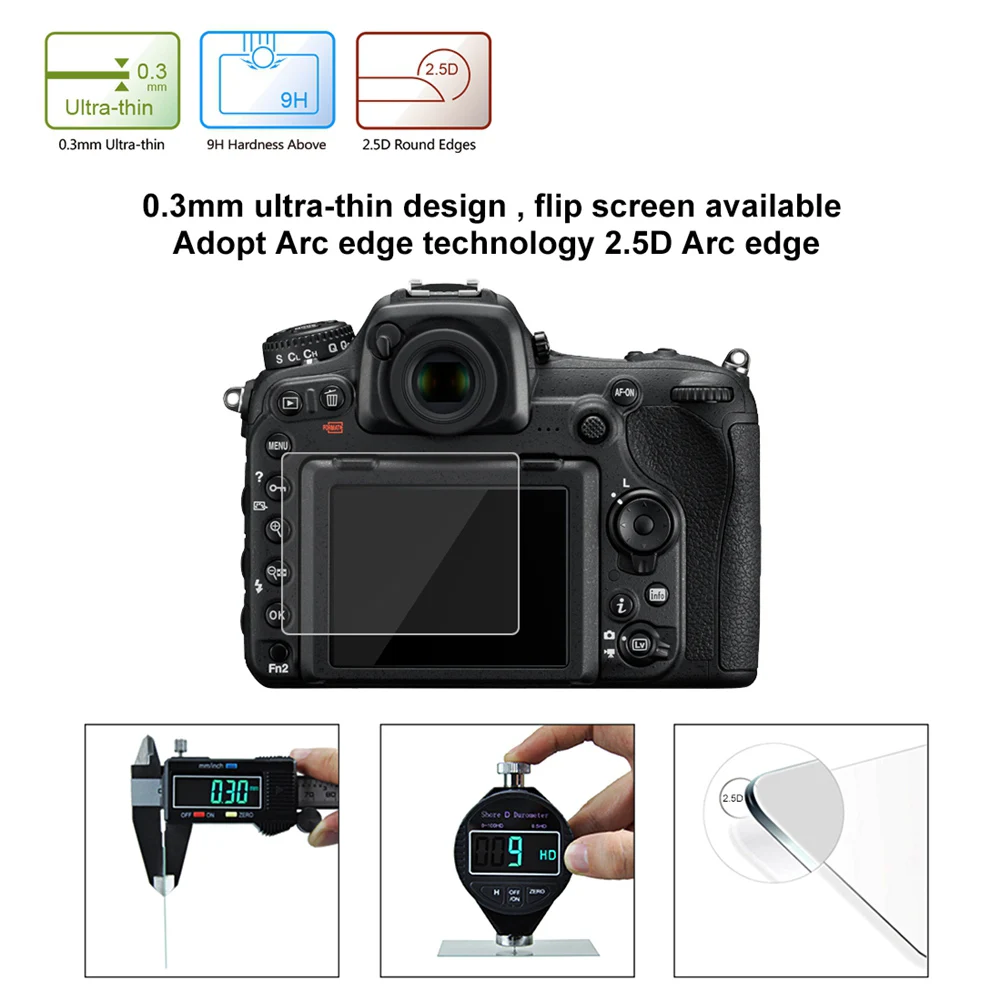 Закаленное оптическое стекло HD lcd ультратонкий 9H защита для экрана камеры Защитная пленка для Nikon D5300 D5500 D7100 D7200 D750 D3200