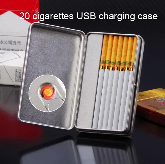 Новинка 20 упаковок сигарета с зарядкой от USB прикуривателя тонкий и Толстый