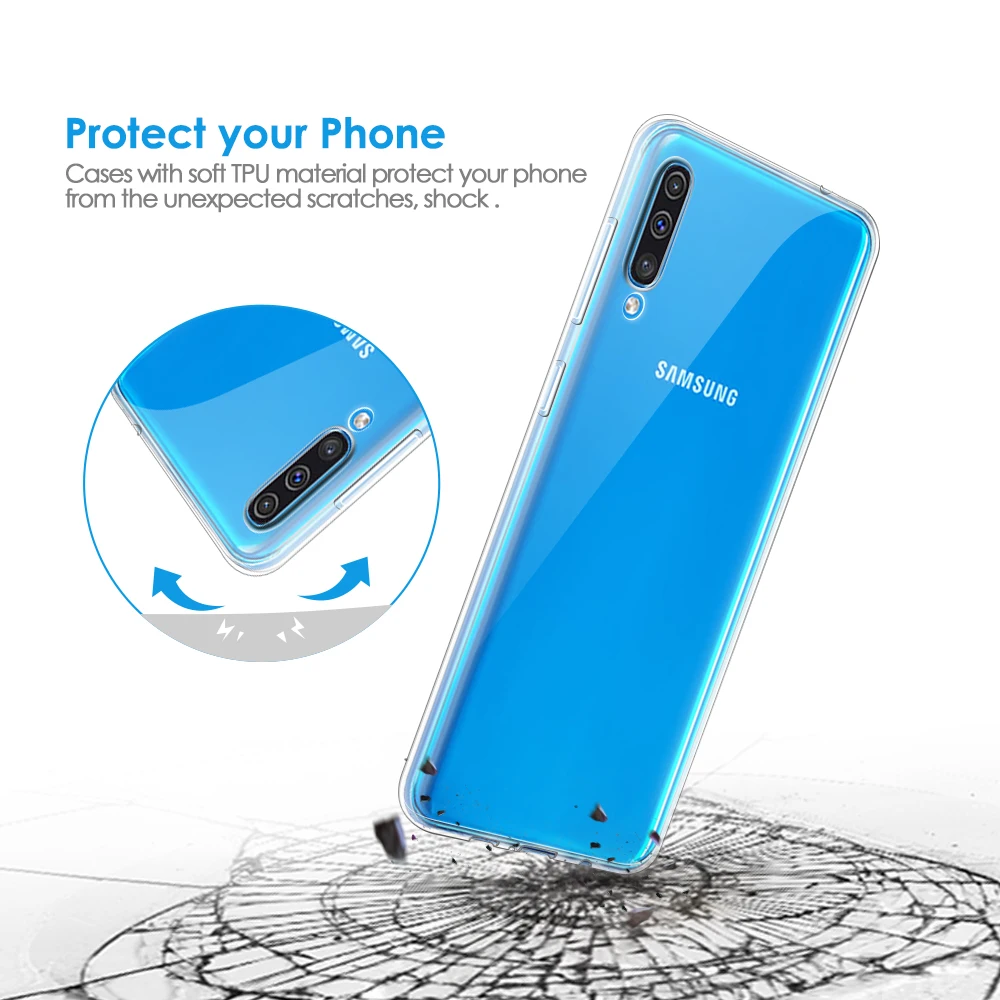 For Samsung Galaxy A50 A60 Transparent Phone Case Silm Silicone Soft Ultra thin TPU S10 Plus S10E Lite Cover capa |