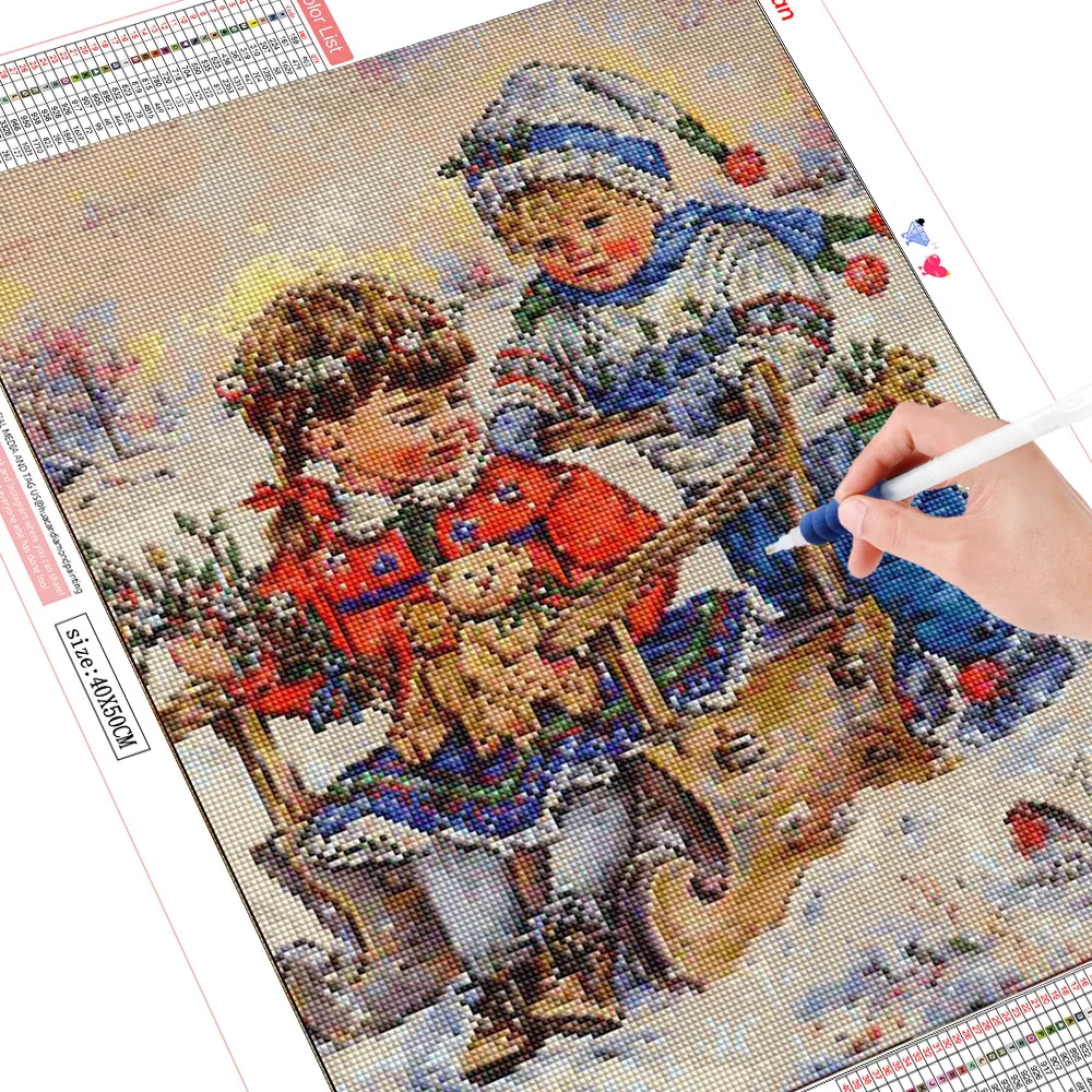 HUACAN Diamond Mosaic Child Picture Of Rhinestone Diamond Embroidery Portrait 5d Diamond Painting Full Square/Round Decor Home