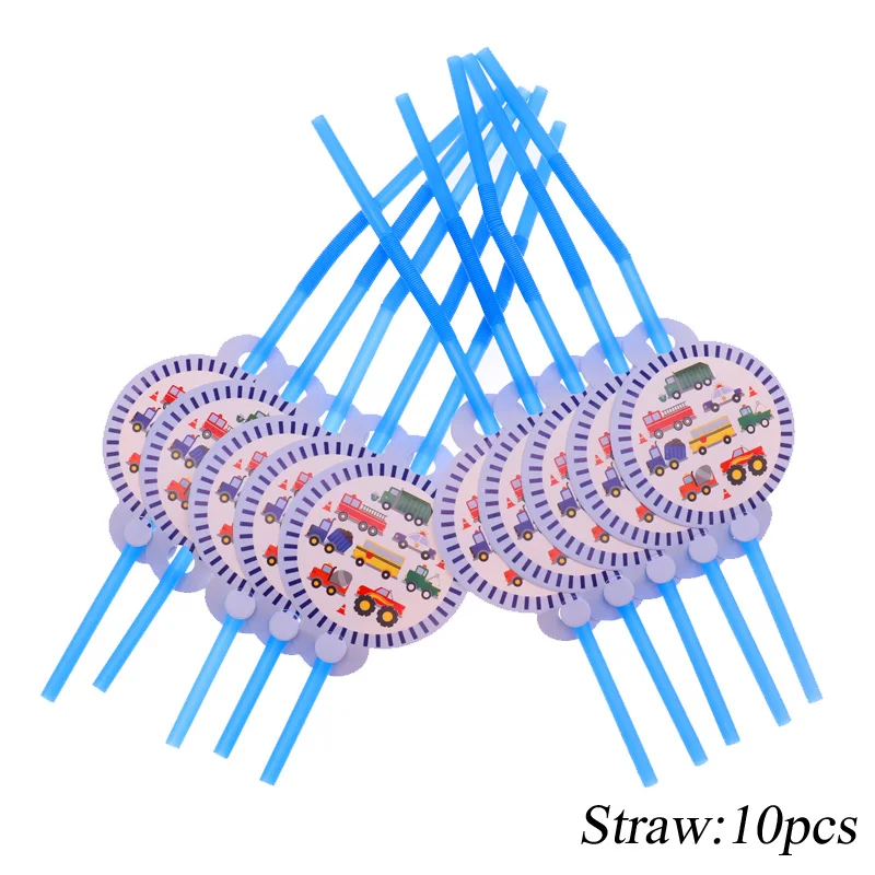 Straw10pcs 12 дюймов инженерный автомобиль латексный воздушный шар набор экскаватор День Рождения украшения поставки конфетти блесток воздушный шар - Color: Straw10pcs