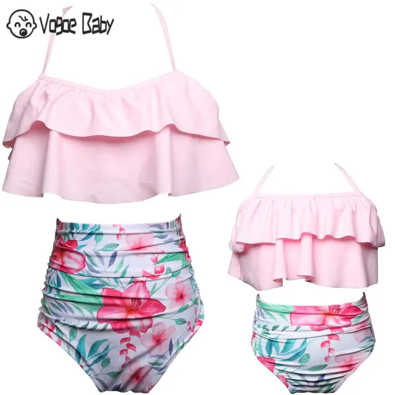 Купальный костюм для мамы и дочки купальный Мама я бикини Семейные комплекты