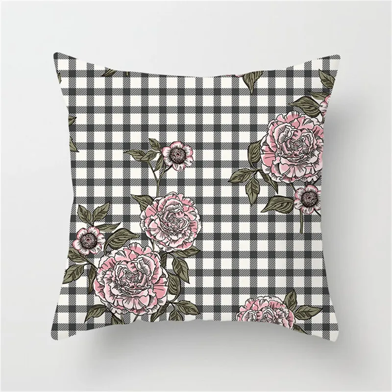 

Fuwatacchi Flower Printed Cushion Cover Daisy Potted Plant Pillow Cover for Home Sofa Chair Decoration Pillowcases 45*45 cm