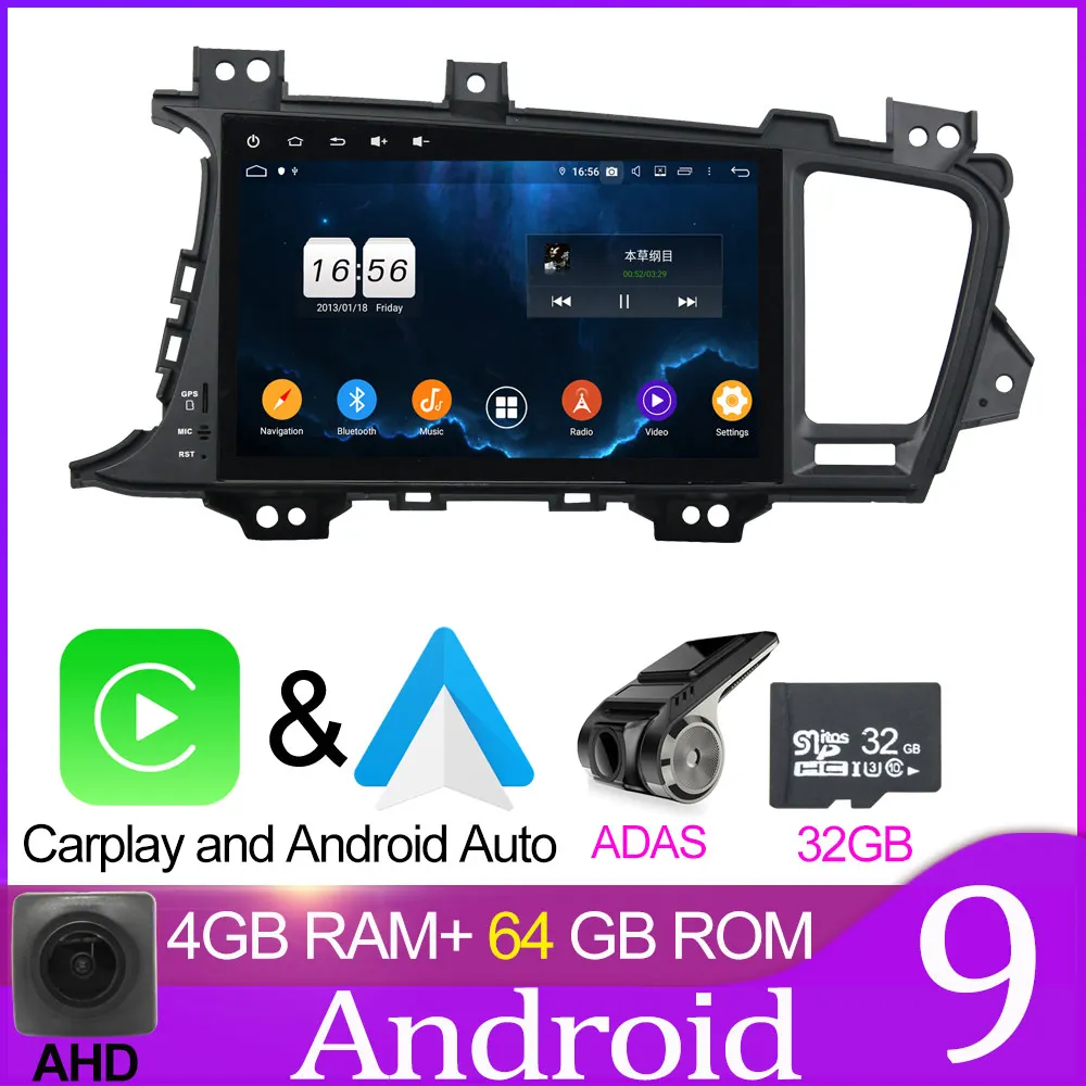 64GB carplay ADAS Owtosin " автомобиль радио Мультимедиа Видео плеер навигации gps Android 9,0 для Kia K5/Оптима 2011 2012 2013 автомобиль 4 Гб Оперативная память - Цвет: 64GB carplay ADAS
