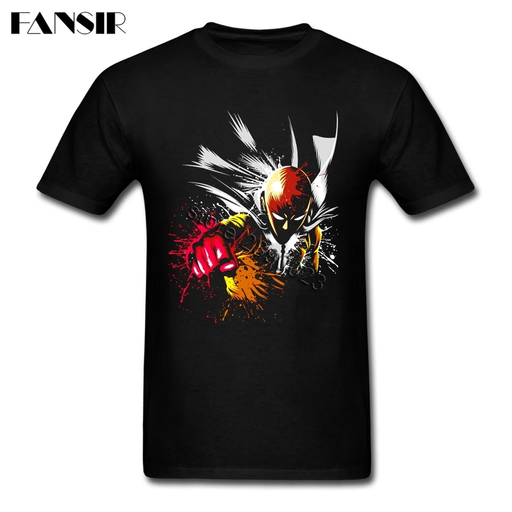 One Punch Man Camiseta удивительный Для мужчин футболки короткий рукав 100% хлопковая