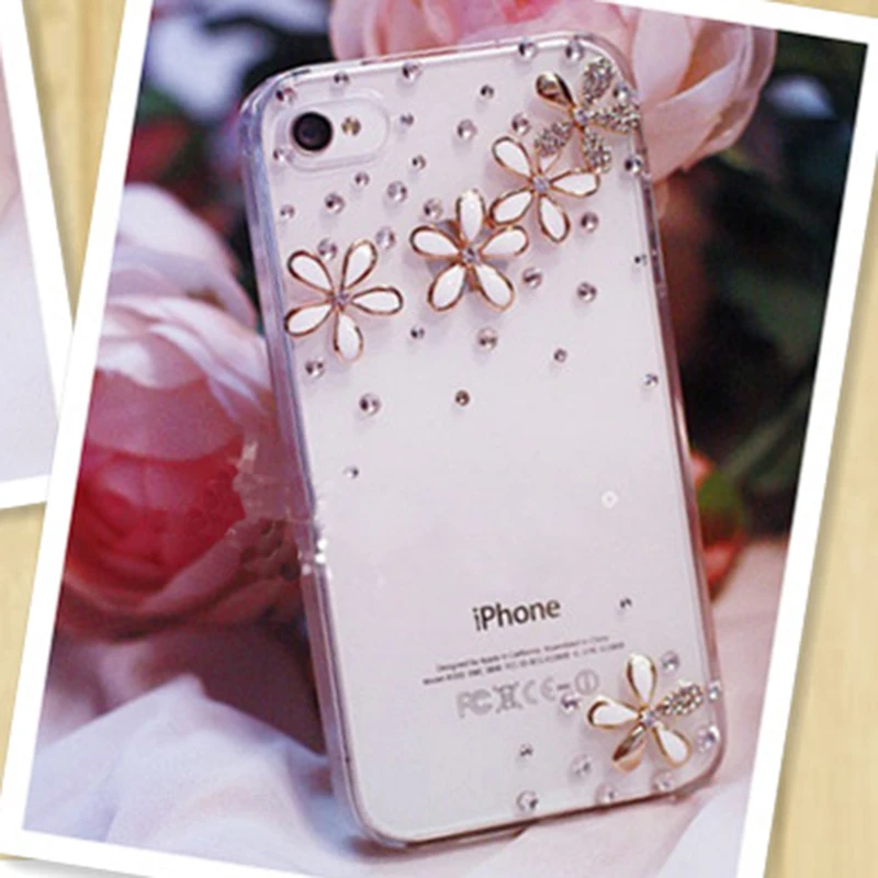 Новый Роскошный 3D 5 Уайлдфлауэр Bling Crystal Diamond flower Дело Обложка Для Lenovo S760
