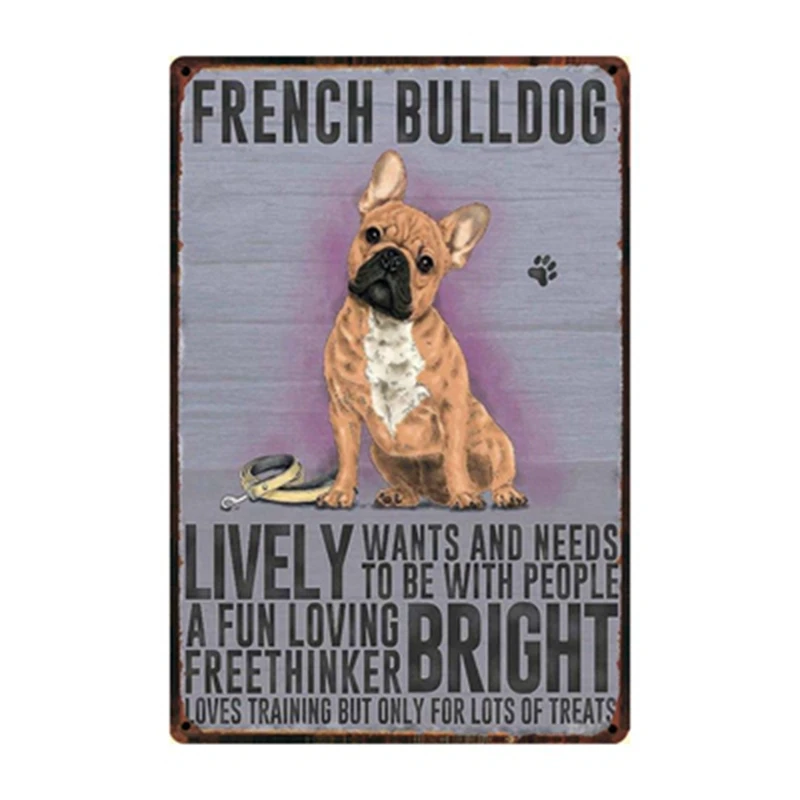[ WellCraft ] Pet Dogs Pug Dachshund Border Collie Greyhound Metal Sign Posters art Vintage Mural Painting Custom Decor WW8 - Цвет: w-1155