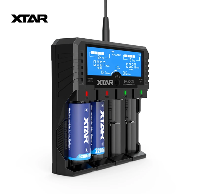 Быстрое зарядное устройство XTAR VP4 Plus 18650 с ЖК дисплеем для Li Ion NiMH Ni CD LiFePO4 AAA 14500 22650