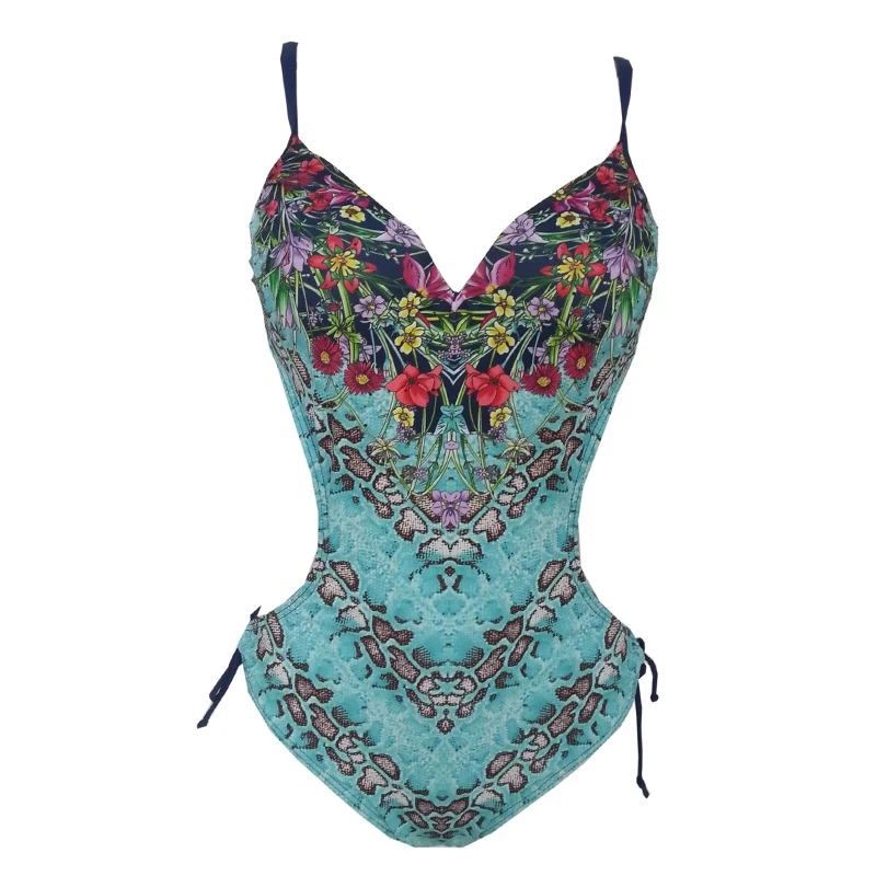 Foclassy Экзотический Женщины Купальники розовый купальный костюм helter одна часть в пляж hotspring/море/бассейн/piscina большой 3xl купальник 7006 - Цвет: LIGHT BLUE