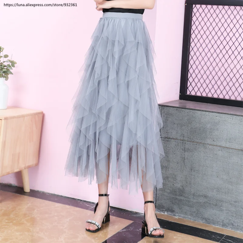 Модная плиссированная юбка-пачка с высокой талией для женщин летние сетчатые