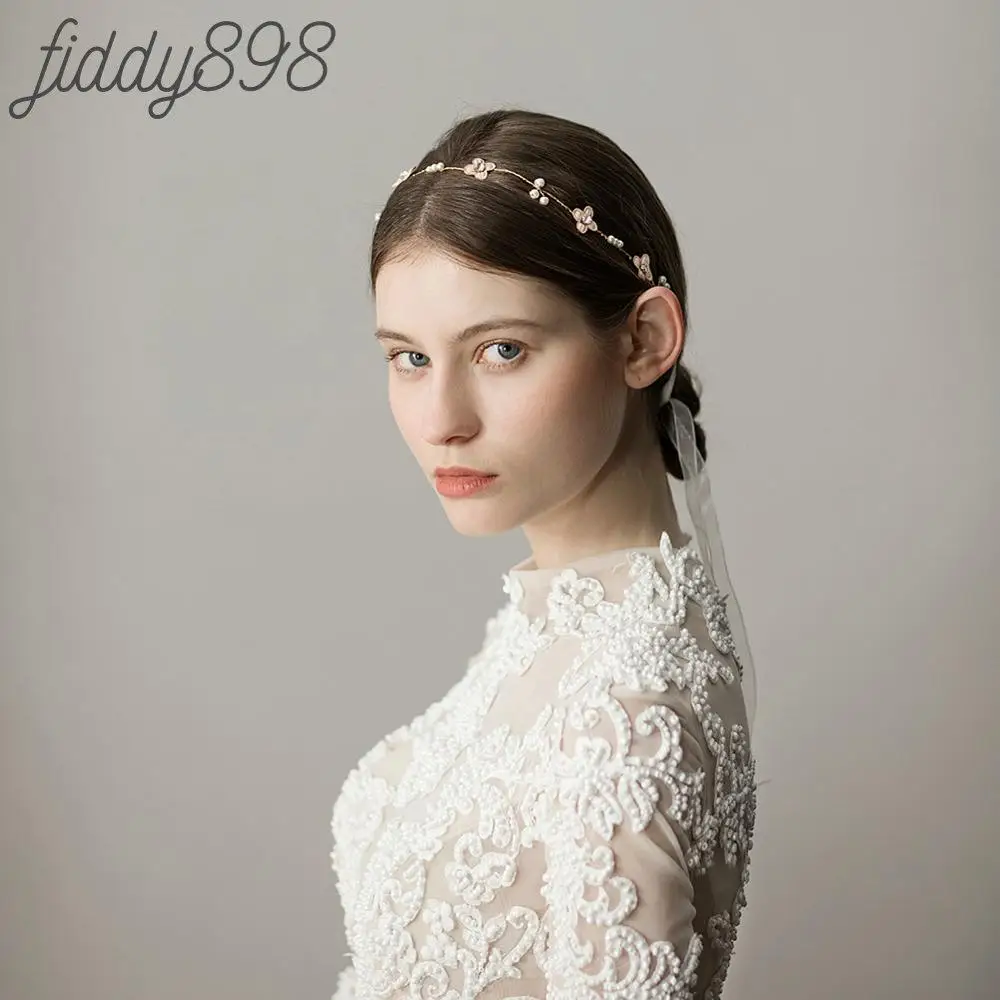 Модный золотого цвета цветы Свадебные для невесты оголовье женские свадебные