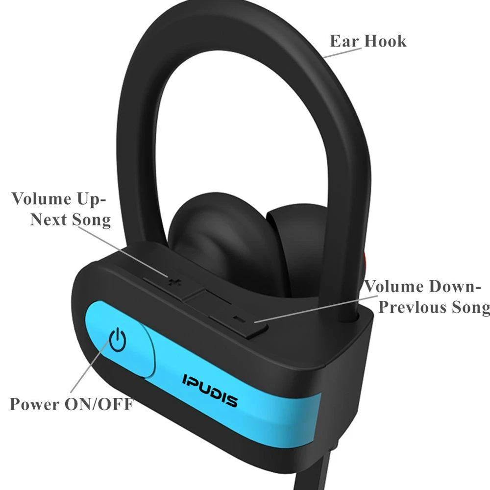 Ipudis крючок гарнитуры Bluetooth Спорт Беспроводные наушники тренажерный зал