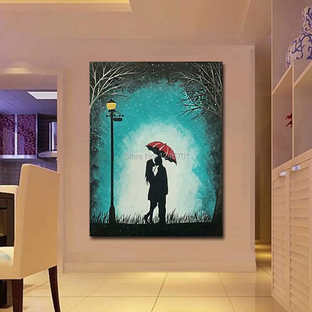 Ручная роспись абстрактная парная лампа пейзаж картина маслом на фотографиях