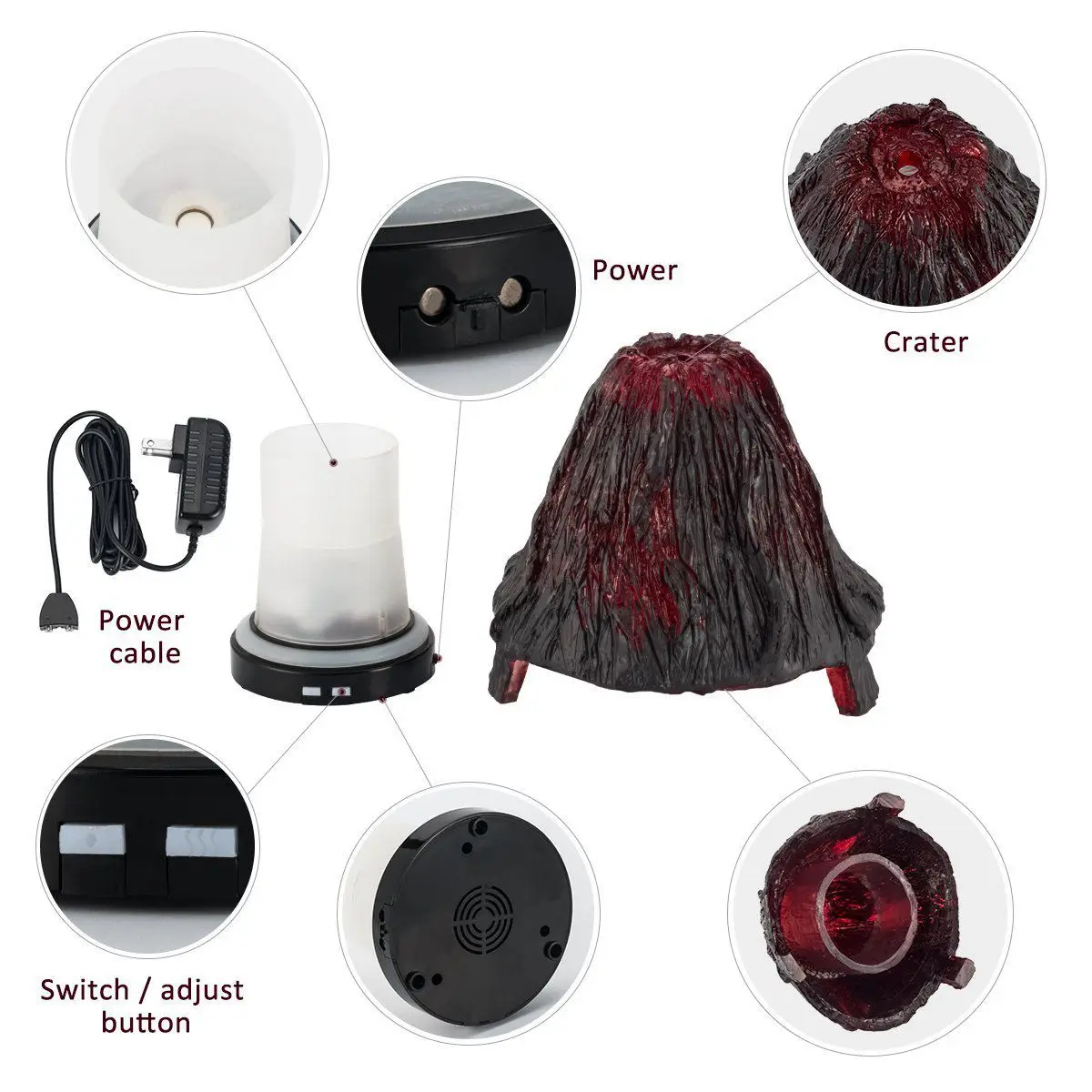 Увлажнитель воздуха мини вулкан эфирные масла диффузор с Регулируемый туман