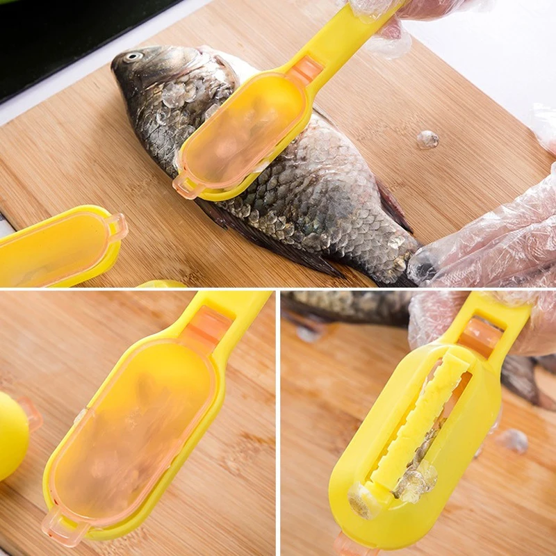 Щеточка для рубанка рыбной чешуи с крышкой многофункциональный скребок