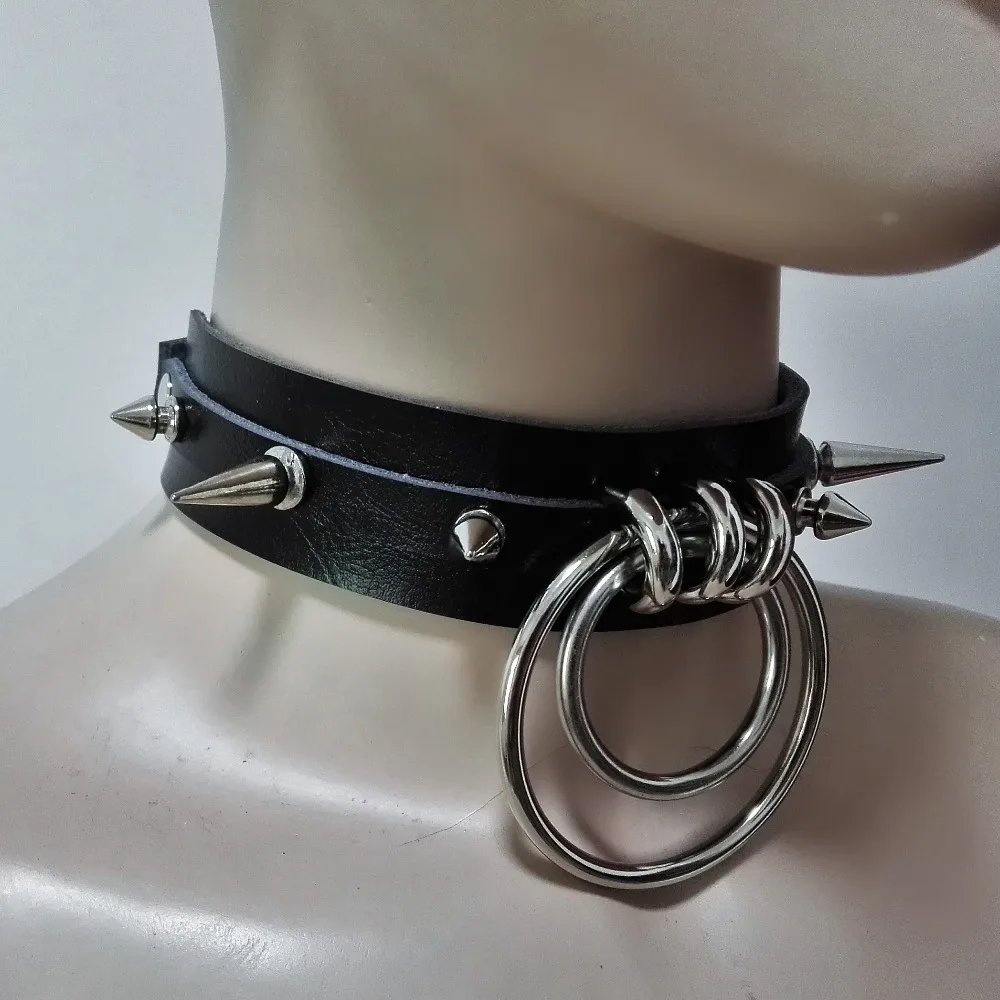 Кожаный чокер ручной работы Модный пикантный ремень в стиле панк готический