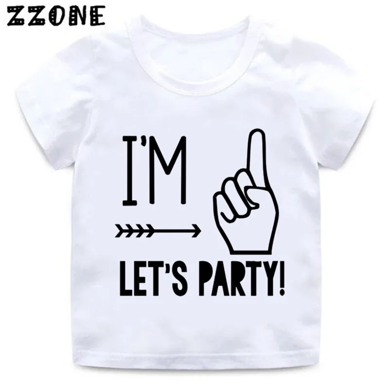 Детская забавная Футболка с принтом I'm 1/2/3/4/5 Let's Party одежда для дня рождения