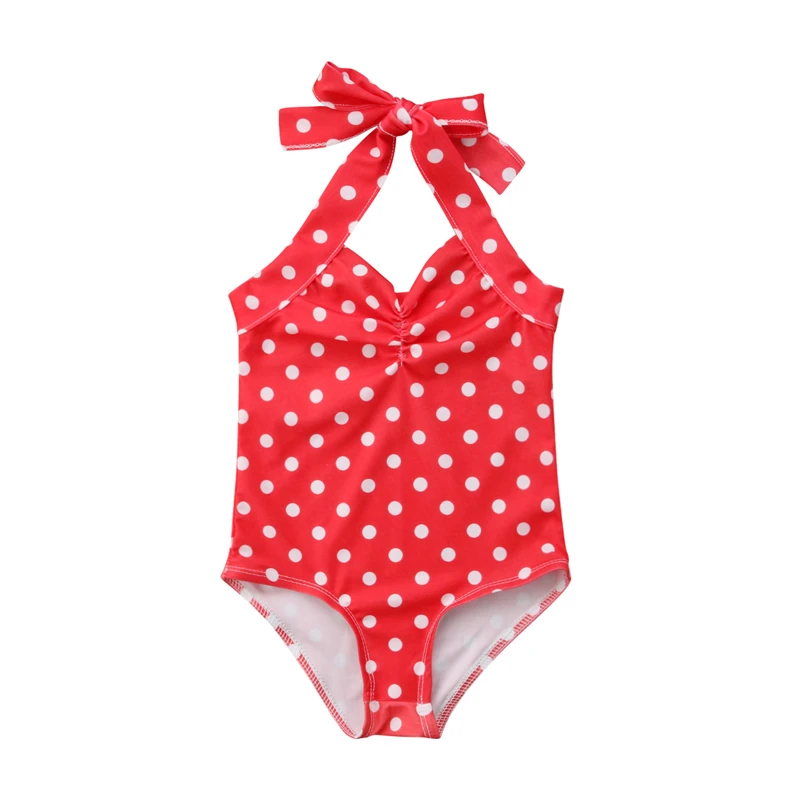 

Newborn Baby Girl Polka Dot One-Piece Bodysuit Swimsuit Toddler Girls Summer Halter Playsuit Beachwear Swimming Bathing Suit