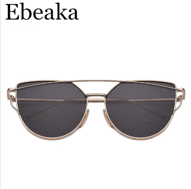 Женские винтажные зеркальные солнцезащитные очки eb2019 кошачий глаз с плоскими